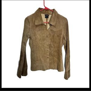 VTG Y2K Wet Seal Real Suede Shacket Hippie Bohemian Western Bell Sleeves Medium